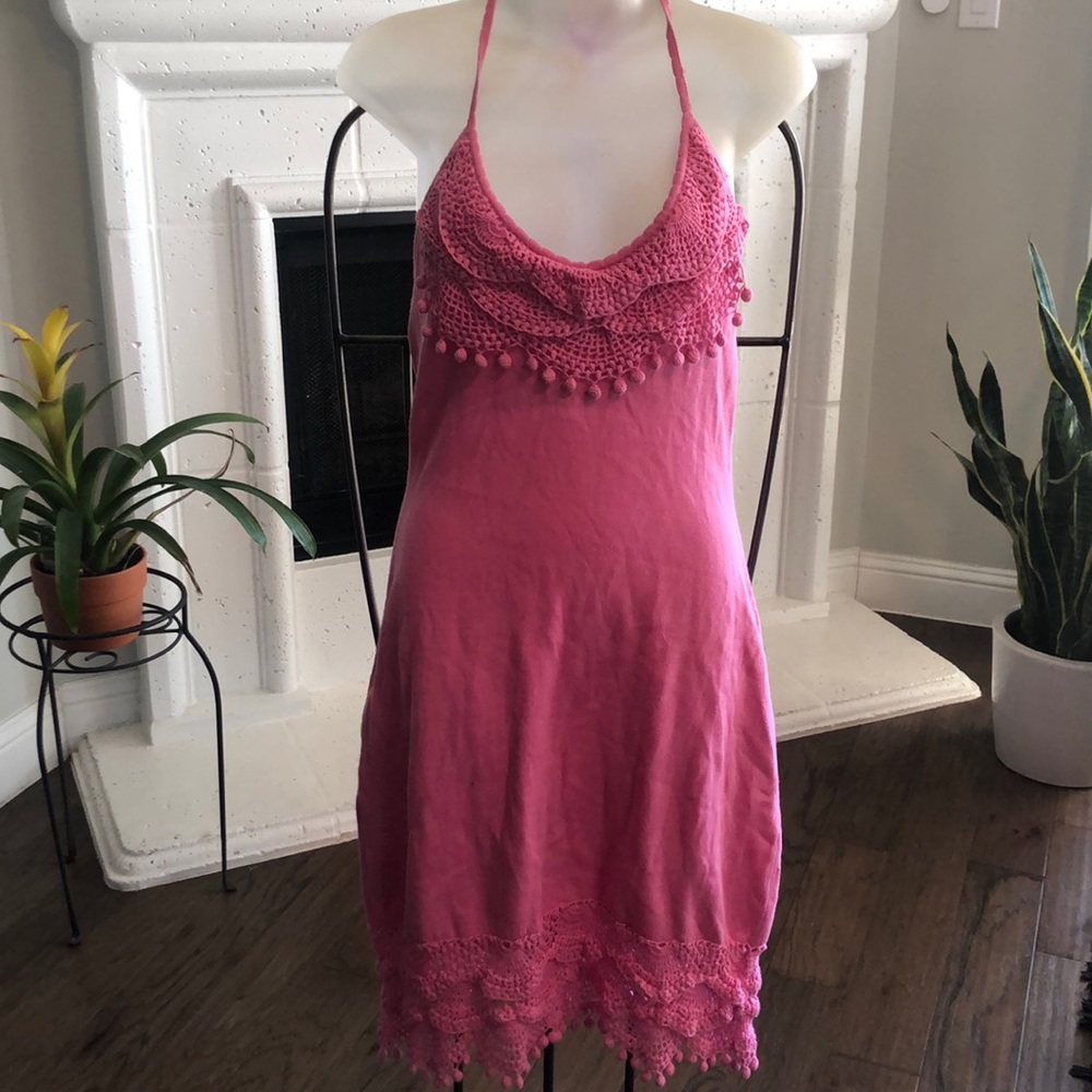 Pink Sweater crochet dress